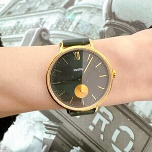 Fossil ES4662 Kayla Quartz Green Dial Dark Green Leather Ladies Watch